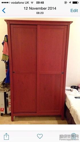 huge oak double sliding wardrobe.JPG