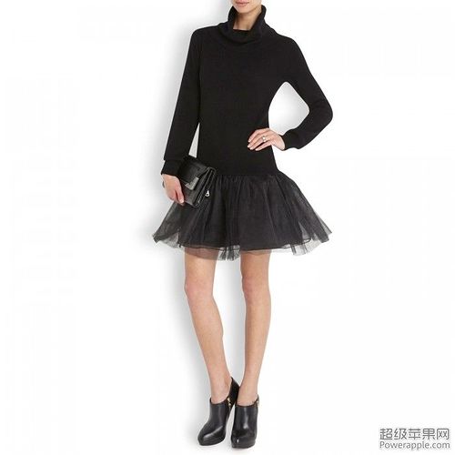 Alice Olivia black wool and cashmere blend dress 1.jpg