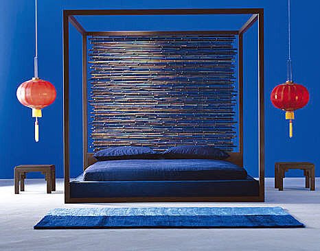 Asian style_canopy bed_dark blue Gervasoni.jpg
